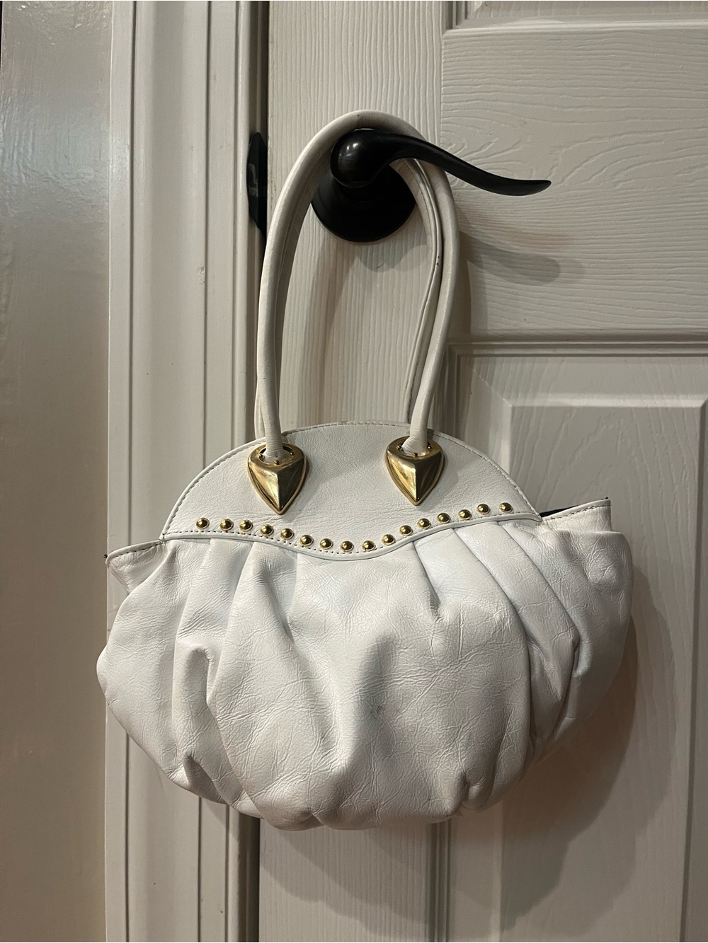 White Stud-Accent Women’s Handbag